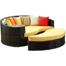 LexMod Quest Circular Outdoor Wicker Rattan Patio Daybed