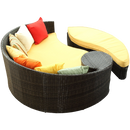 LexMod Quest Circular Outdoor Wicker Rattan Patio Daybed