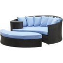 LexMod Quest Circular Outdoor Wicker Rattan Patio Daybed