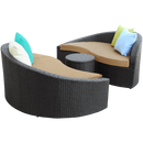 LexMod Twirl Outdoor Wicker Patio 3 Piece Sofa Set