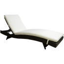 Outsunny Adjustable PE Rattan Wicker Patio Chaise Lounge Chair